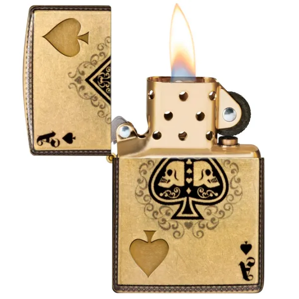Brichetă Zippo Ace of Spades Design Gold / Alamă photo 1