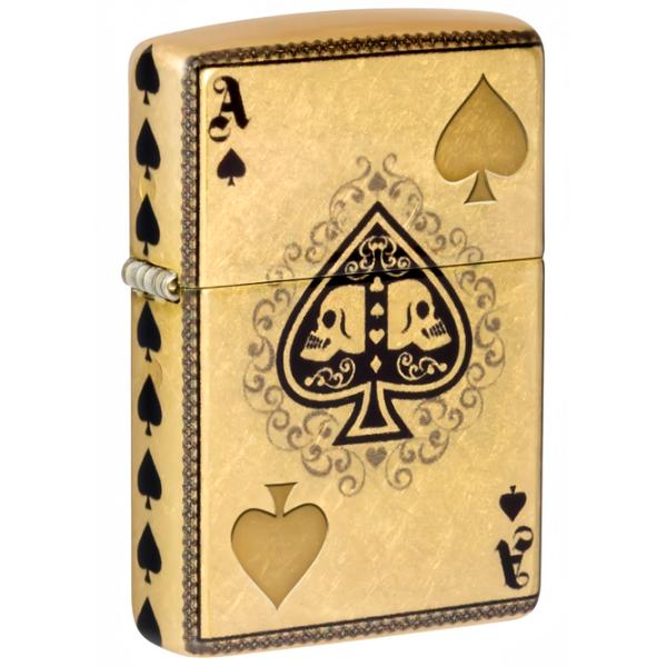 Brichetă Zippo Ace of Spades Design Gold / Alamă photo 2