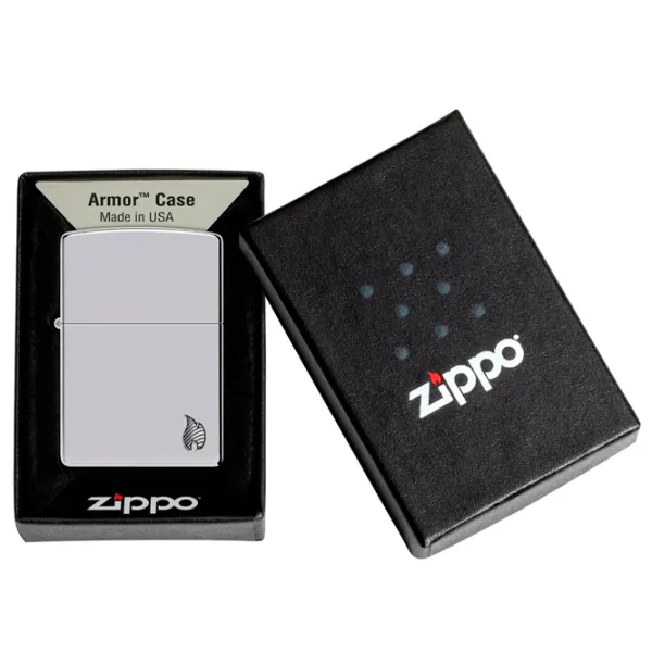 Brichetă Zippo Armor Series Flame Silver / Alamă photo 4