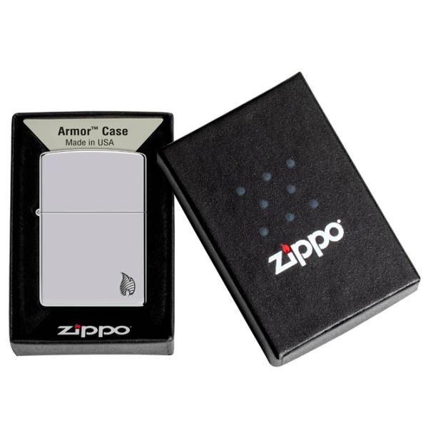 Brichetă Zippo Armor Series Flame Silver / Alamă photo 4