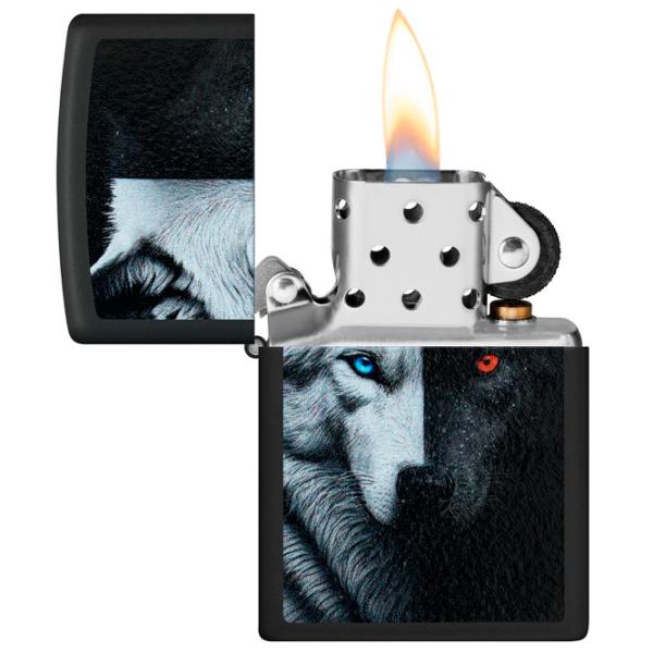 Brichetă Zippo Wolf Design Black / Alamă photo 1