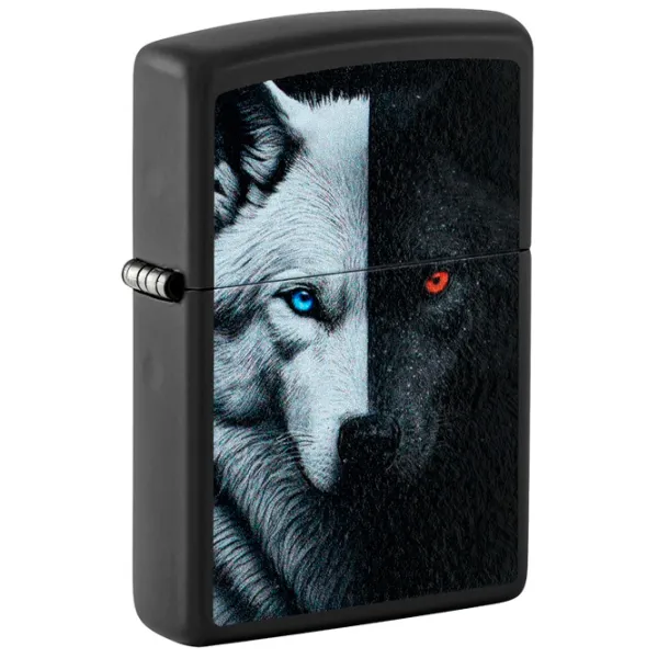 Brichetă Zippo Wolf Design Black / Alamă photo 2