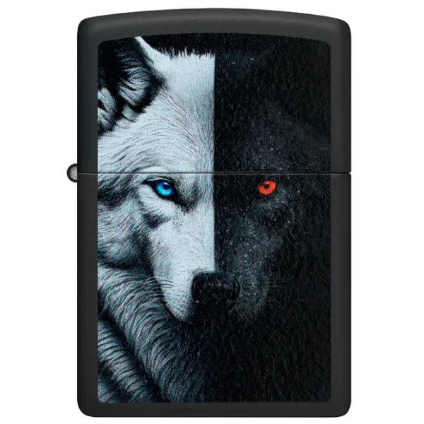 Brichetă Zippo Wolf Design Black / Alamă photo 3