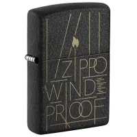 Зажигалка Zippo Windproof Черный / Латунь photo 2
