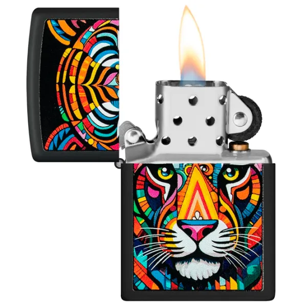Brichetă Zippo Tiger Design Black / Alamă photo 1