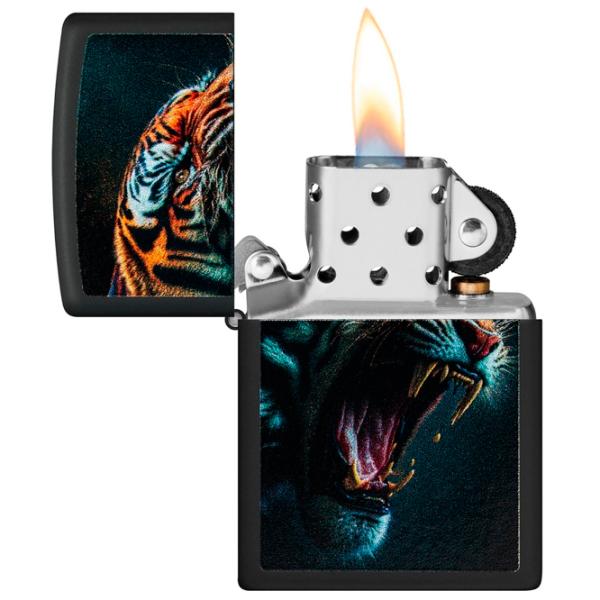 Brichetă Zippo Fierce Tiger Design Black / Alamă photo 1