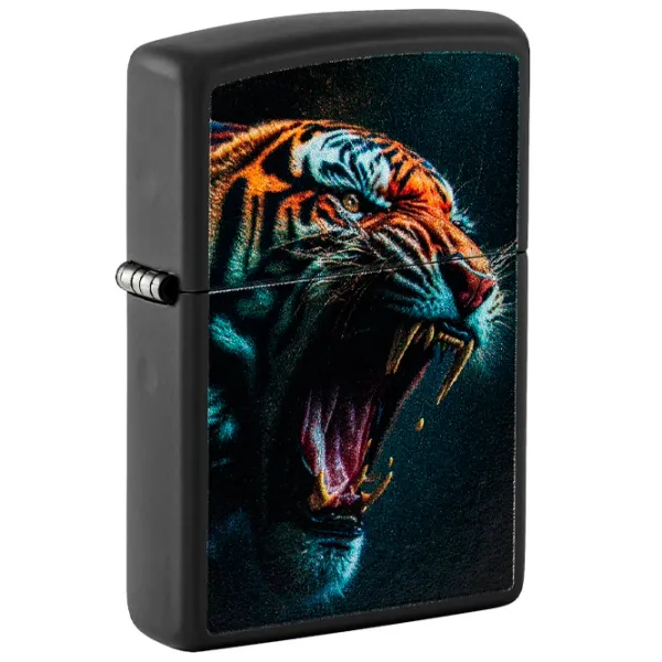 Brichetă Zippo Fierce Tiger Design Black / Alamă photo 3