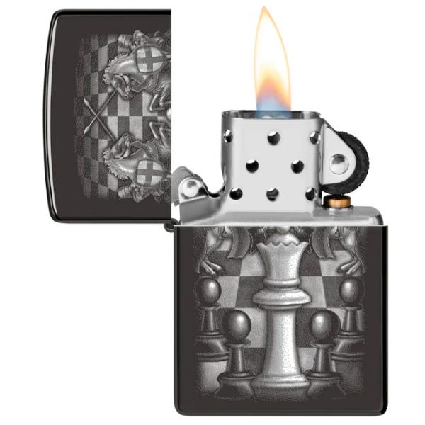 Brichetă Zippo Chess Design Black / Alamă photo 1