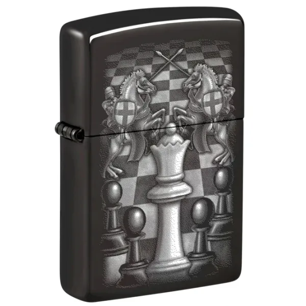 Brichetă Zippo Chess Design Black / Alamă photo 2
