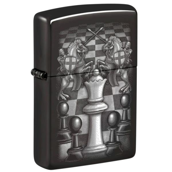 Brichetă Zippo Chess Design Black / Alamă photo 2