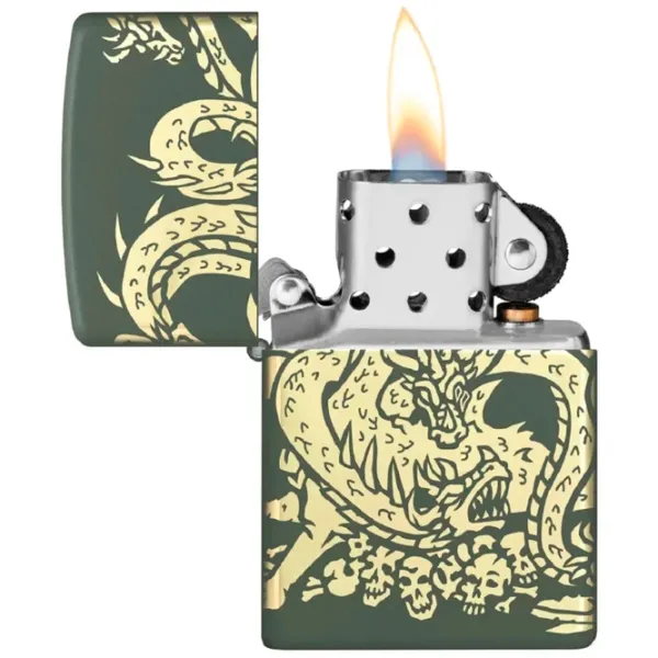 Brichetă Zippo Dragon Design Green / Alamă photo 1