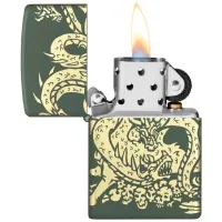 Зажигалка Zippo Dragon Design Зеленый / Латунь