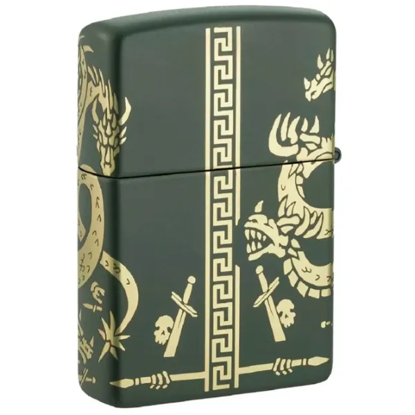 Brichetă Zippo Dragon Design Green / Alamă photo 3