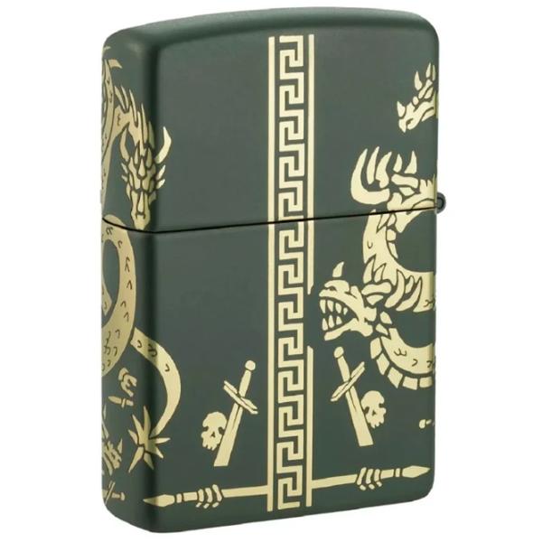 Brichetă Zippo Dragon Design Green / Alamă photo 3