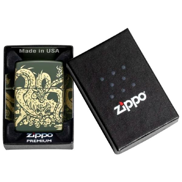 Brichetă Zippo Dragon Design Green / Alamă photo 4