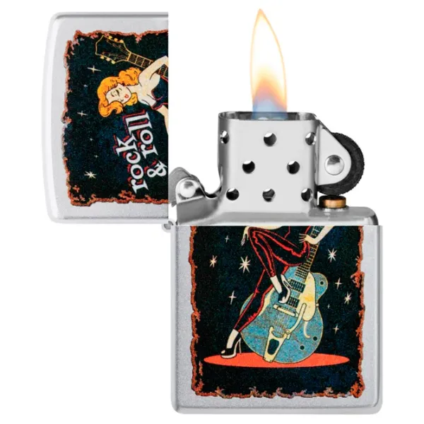 Brichetă Zippo Cool Chick Design Silver / Alamă photo 1