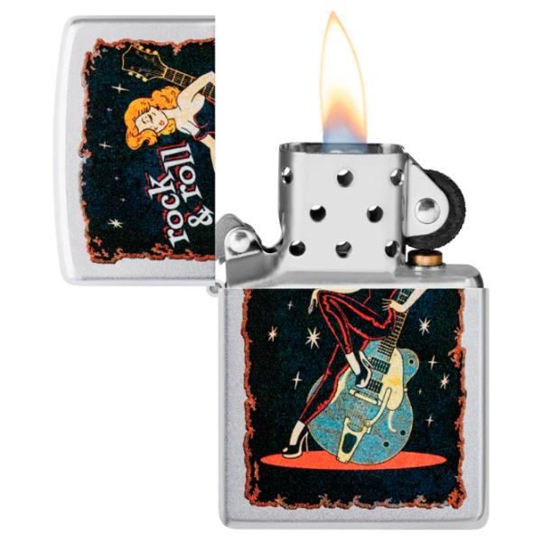 Brichetă Zippo Cool Chick Design Silver / Alamă photo 1