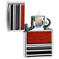 Зажигалка Zippo Steel And Wood Нержавеющая сталь / Латунь