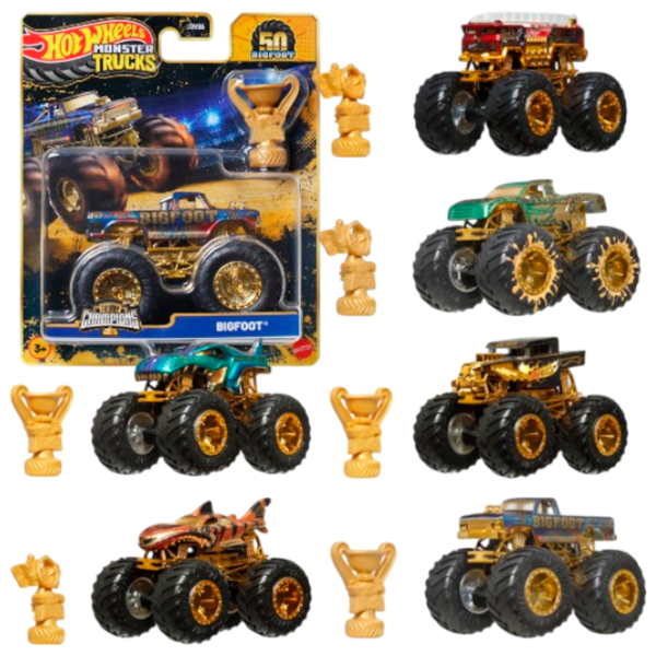 Set de mașini Hot Wheels Monster Trucks – BIGFOOT JDV96  / / Auriu Multicolor photo 1