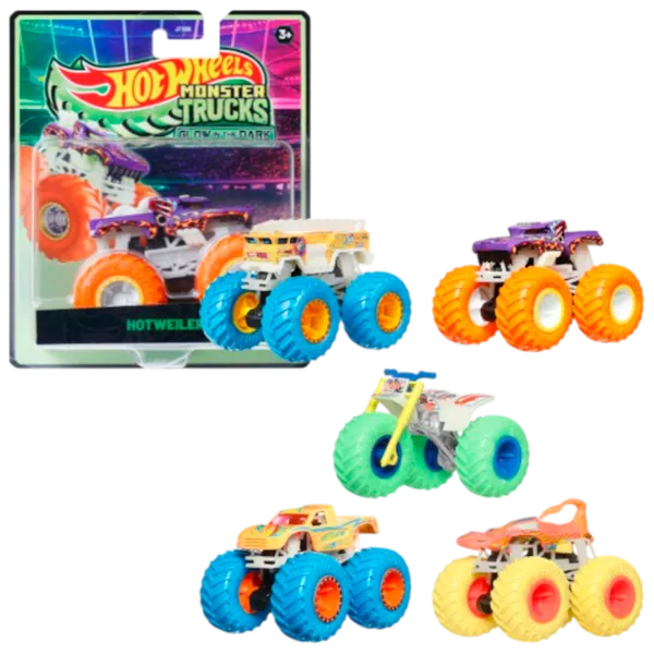 Комплект машин Hot Wheels Monster Trucks – Glow in the Dark JFX08  / / Серый Разноцветный photo 1
