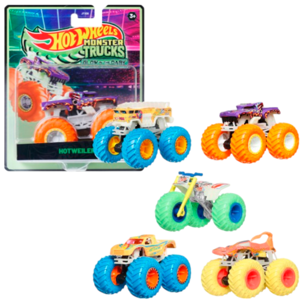 Комплект машин Hot Wheels Monster Trucks – Glow in the Dark JFX08  / / Серый Разноцветный photo 1