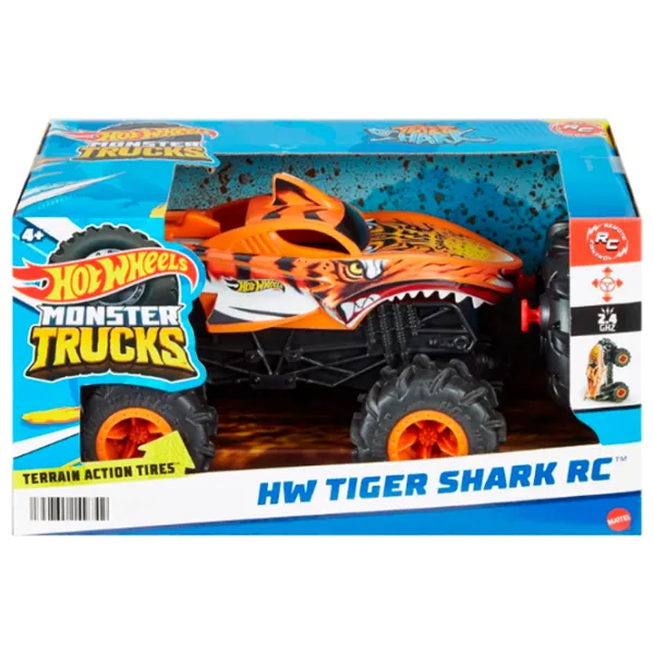 Mașină Hot Wheels HW Tiger Shark HNV03 8 km/h / 2.4 GHz / White Orange photo 8