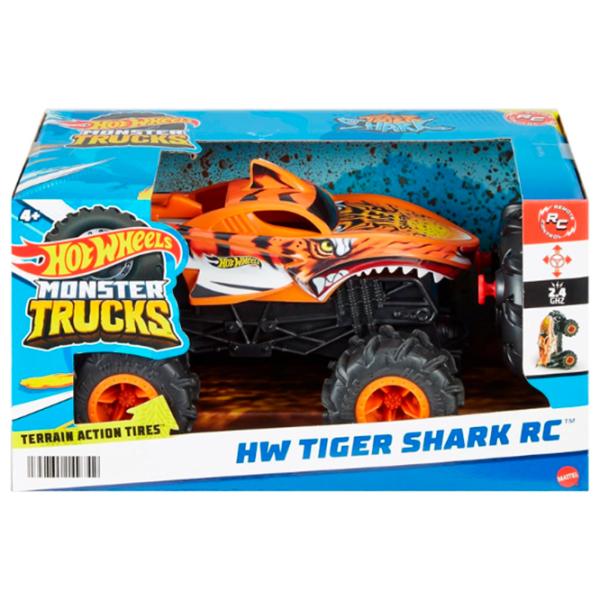 Mașină Hot Wheels HW Tiger Shark HNV03 8 km/h / 2.4 GHz / White Orange photo 8