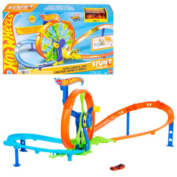 Pistă auto Hot Wheels Stunt Tracks JBX65  / / Green Orange photo 6