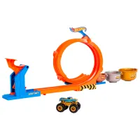Pistă auto Hot Wheels Loop-And-Flip Trophy JBX64 / / Auriu Orange photo 3