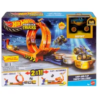Pistă auto Hot Wheels Loop-And-Flip Trophy JBX64 / / Auriu Orange photo 5
