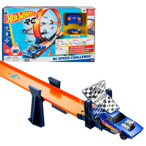 Pistă auto Hot Wheels RC Speed Challenge HXX45  / 2.4 GHz / Blue Orange photo 6 Pistă auto Hot Wheels RC Speed Challenge HXX45  / 2.4 GHz / Blue Orange photo 6