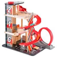 Авто-треки Hape Многоуровневая автостоянка с автотреком для трюков E3019  / / Wood Красный