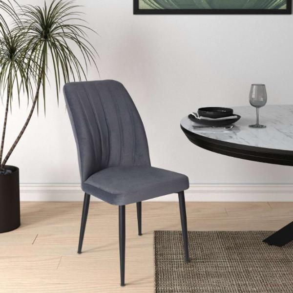 Кухонный стул Fabrik Home VAREL Вельвет/ Тёмно-серый Черный photo 5 Кухонный стул Fabrik Home VAREL Вельвет/ Тёмно-серый Черный photo 5