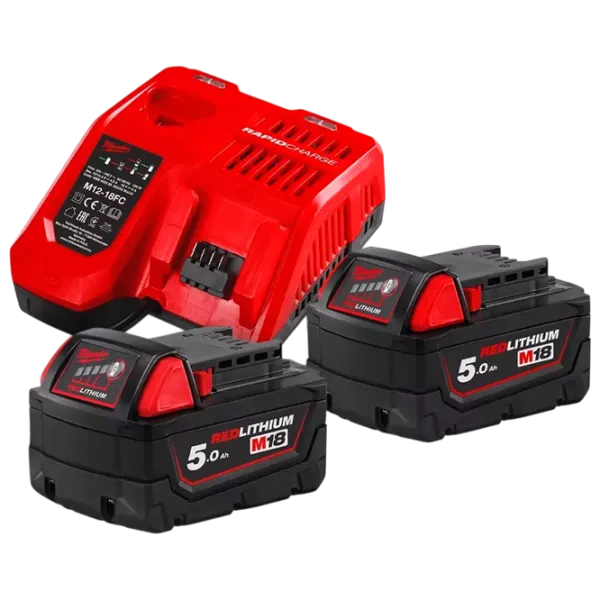 Комплект из аккумулятора и зарядного устройства Milwaukee M18NRG-502 Li-Ion / 5 Ач / 18 V photo 1 Комплект из аккумулятора и зарядного устройства Milwaukee M18NRG-502 Li-Ion / 5 Ач / 18 V photo 1