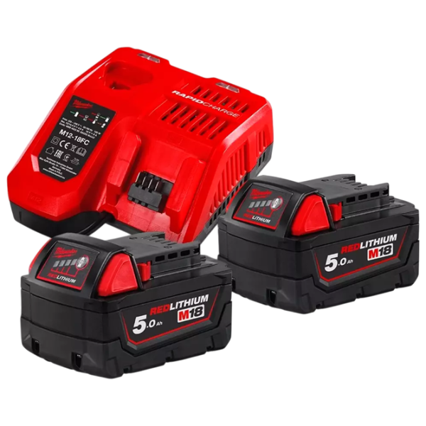Комплект из аккумулятора и зарядного устройства Milwaukee M18NRG-502 Li-Ion / 5 Ач / 18 V photo 1 Комплект из аккумулятора и зарядного устройства Milwaukee M18NRG-502 Li-Ion / 5 Ач / 18 V photo 1