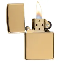 Brichetă Zippo REG HI POL BRASS WO/SB Black / Alamă