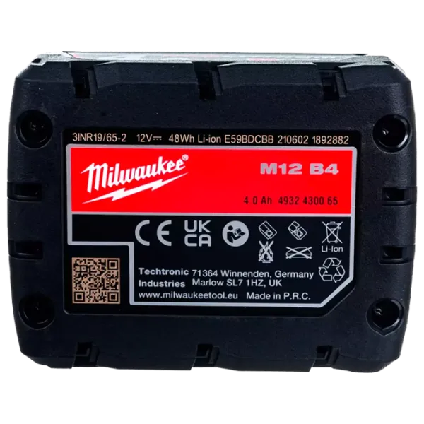 Acumulator pentru instrumente Milwaukee M12B4 Li-Ion / 4 Ah / 12 V photo 4 Acumulator pentru instrumente Milwaukee M12B4 Li-Ion / 4 Ah / 12 V photo 4