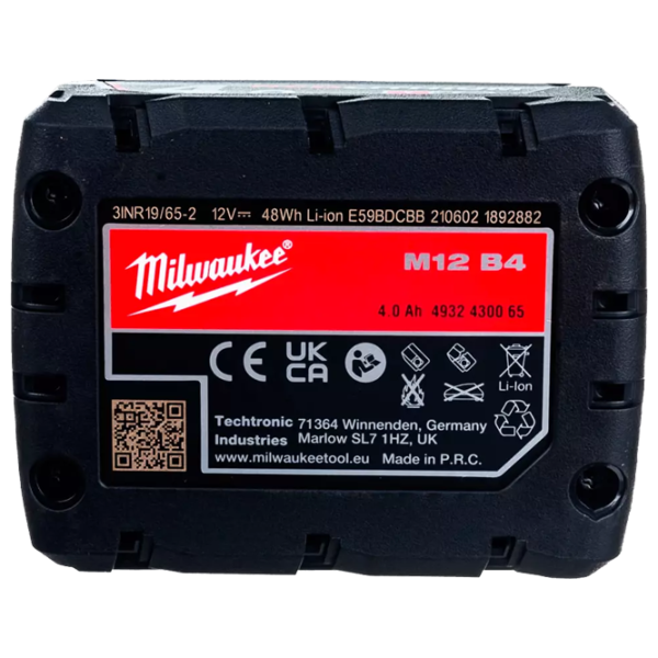 Acumulator pentru instrumente Milwaukee M12B4 Li-Ion / 4 Ah / 12 V photo 4 Acumulator pentru instrumente Milwaukee M12B4 Li-Ion / 4 Ah / 12 V photo 4