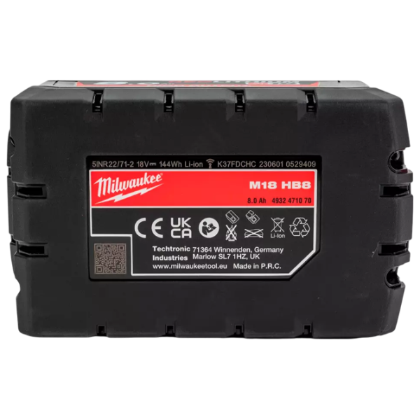 Acumulator pentru instrumente Milwaukee M18HB8 Li-Ion / 8 Ah / 18 V photo 4 Acumulator pentru instrumente Milwaukee M18HB8 Li-Ion / 8 Ah / 18 V photo 4