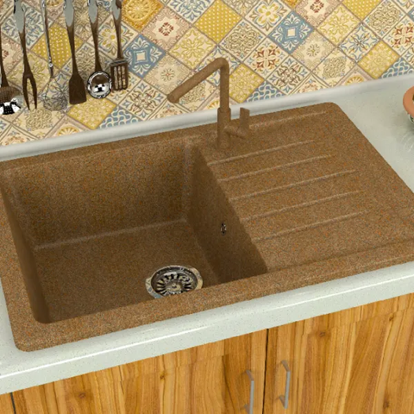 Chiuvetă Marrbaxx F016 74 x 49 / Piatră artificială / Beige photo 3
