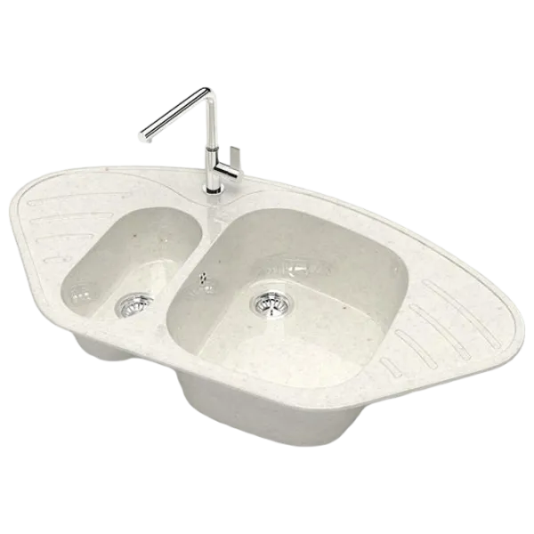 Chiuvetă Marrbaxx Z023 94.5 x 50 / Piatră artificială / White photo 3