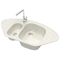Chiuvetă Marrbaxx Z023 94.5 x 50 / Piatră artificială / White photo 3