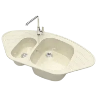Chiuvetă Marrbaxx Z023 94.5 x 50 / Piatră artificială / Beige photo 2