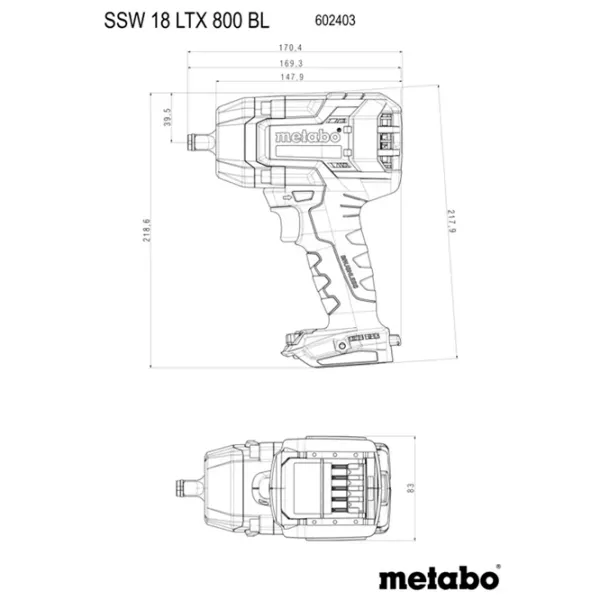 Шуруповерт Metabo SSW 18 LTX 800 BL 2575 об/мин photo 6