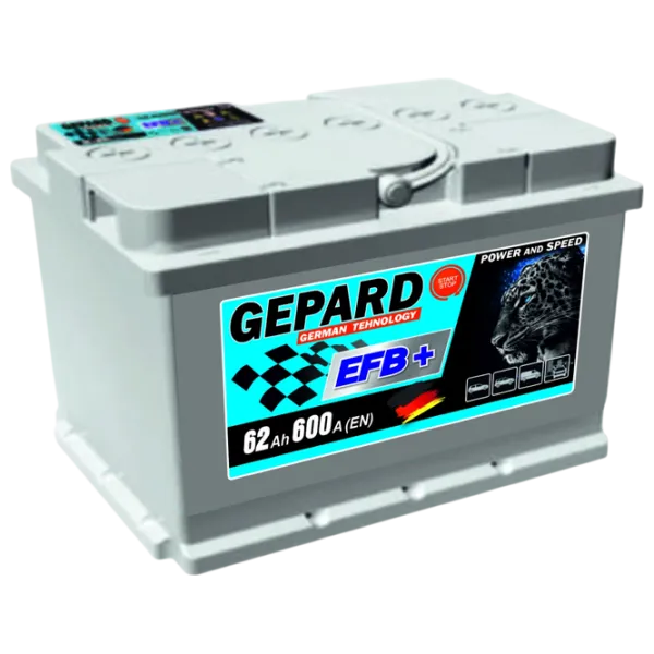 Авто аккумулятор Gepard EFB START-STOP EU 600A / 62 Ач  photo 1