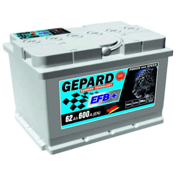 Авто аккумулятор Gepard EFB START-STOP EU 600A / 62 Ач  photo 1
