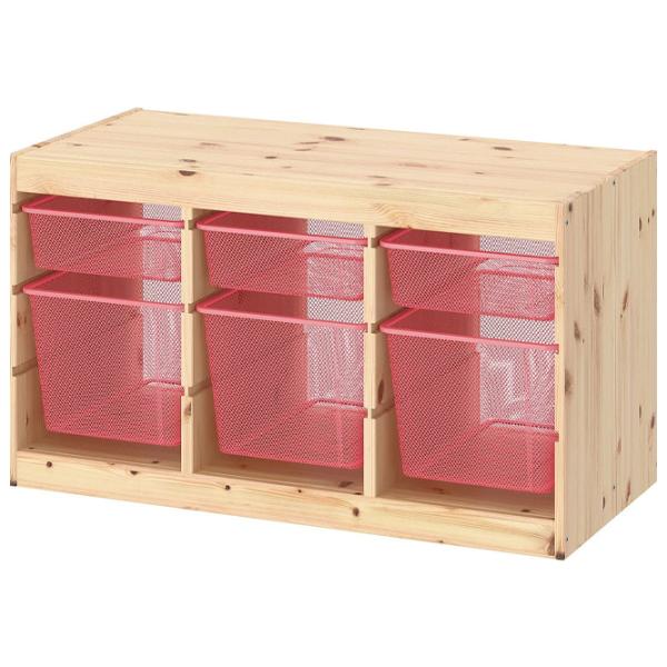 Стеллаж с контейнерами Ikea Trofast 6 52 x 93 x 44см cm / Массивная сосна / Дуб cонома photo 1