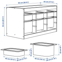 Etajeră cu containere Ikea Trofast 6 52 x 93 x 44 cm / Pin Masiv / Sonoma Oak photo 2