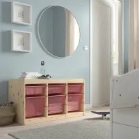 Etajeră cu containere Ikea Trofast 6 52 x 93 x 44 cm / Pin Masiv / Sonoma Oak photo 3
