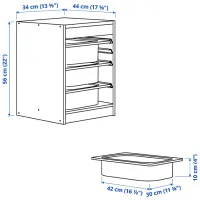 Стеллаж Ikea Trofast 3 56 x 34 x 44см cm / ЛДСП / White photo 5